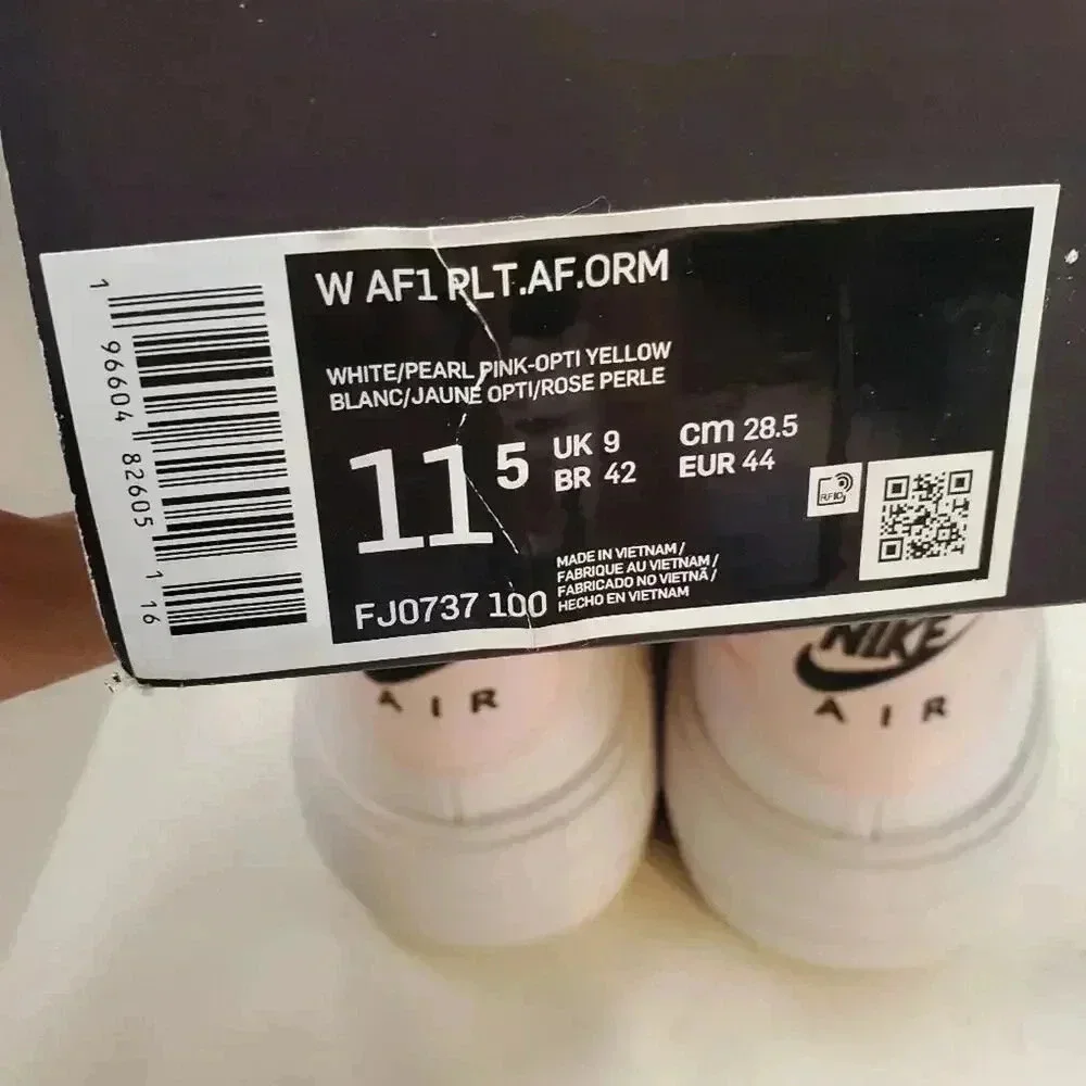 Nike Air Force 1 Platform White/Pearl Pink-Opti Yellow Womens 11.5